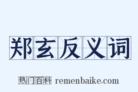 郑玄反义词是什么意思的图片